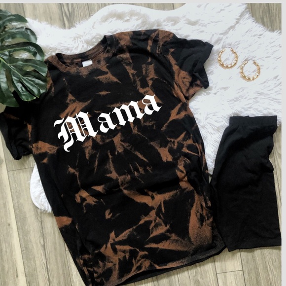 Tops - NEW Bleached Mama Soft Tee shirt top black S-4X